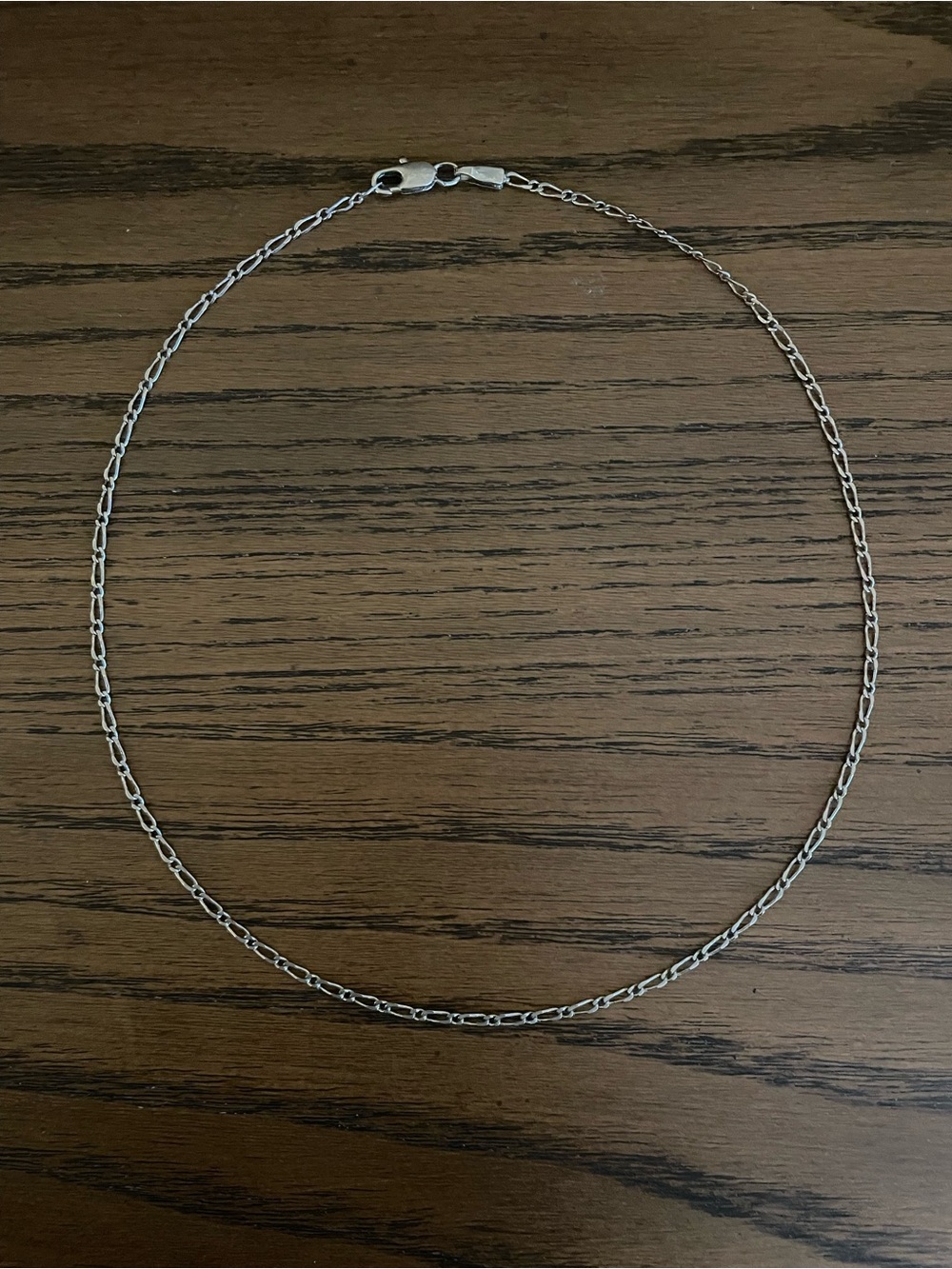 14k stamped solid white gold flat mariner choker chain